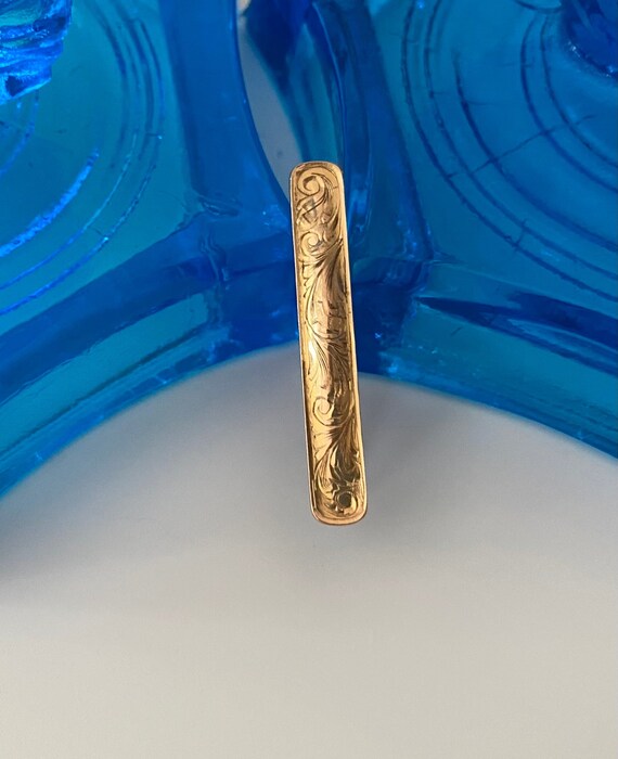 14K Gold Krementz Bar Pin - image 1