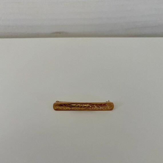 14K Gold Krementz Bar Pin - image 10