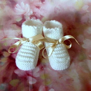 Unisex baby booties/knitted baby booties/photo prop booties/baby boots/ baby slippers/christening booties/baby shower gift/Ugg booties image 1