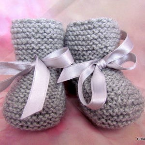 Unisex baby booties/knitted baby booties/photo prop booties/baby boots/ baby slippers/christening booties/baby shower gift/Ugg booties image 1