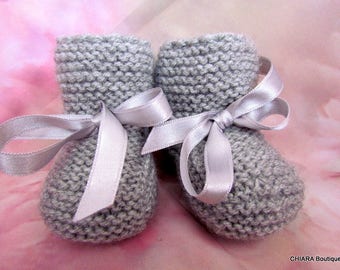 Unisex baby booties/knitted baby booties/photo prop booties/baby boots/ baby slippers/christening booties/baby shower gift/Ugg booties