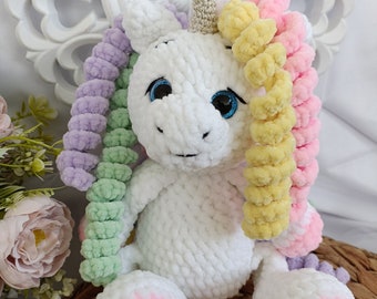 crochet plush unicorn toy, little cute unicorn amigurumi,handmade gift,soft plush toy, perfect gift