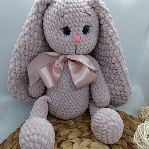 crochet plush bunny toy, little cute bunny amigurumi,handmade gift,soft plush toy, perfect gift image 2