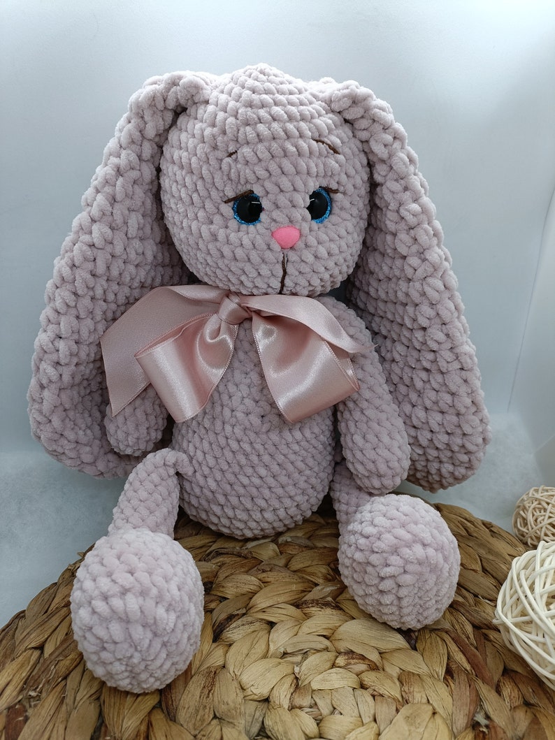 crochet plush bunny toy, little cute bunny amigurumi,handmade gift,soft plush toy, perfect gift image 2