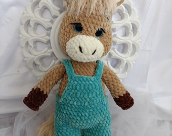 crochet plush donkey toy, little cute donkey amigurumi,handmade gift,soft plush toy, perfect gift