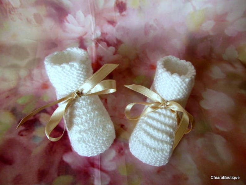 Unisex baby booties/knitted baby booties/photo prop booties/baby boots/ baby slippers/christening booties/baby shower gift/Ugg booties image 2