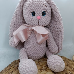 crochet plush bunny toy, little cute bunny amigurumi,handmade gift,soft plush toy, perfect gift image 1