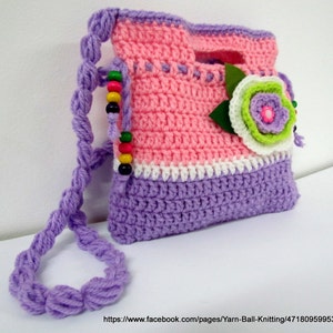 Crochet Purse girl. Crochet Clutch. Children's Crochet Purse.Crochet bag for girls.Birthday gift. image 5