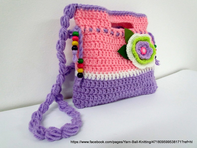 Crochet Purse girl. Crochet Clutch. Children's Crochet Purse.Crochet bag for girls.Birthday gift. image 5