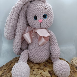 crochet plush bunny toy, little cute bunny amigurumi,handmade gift,soft plush toy, perfect gift image 8