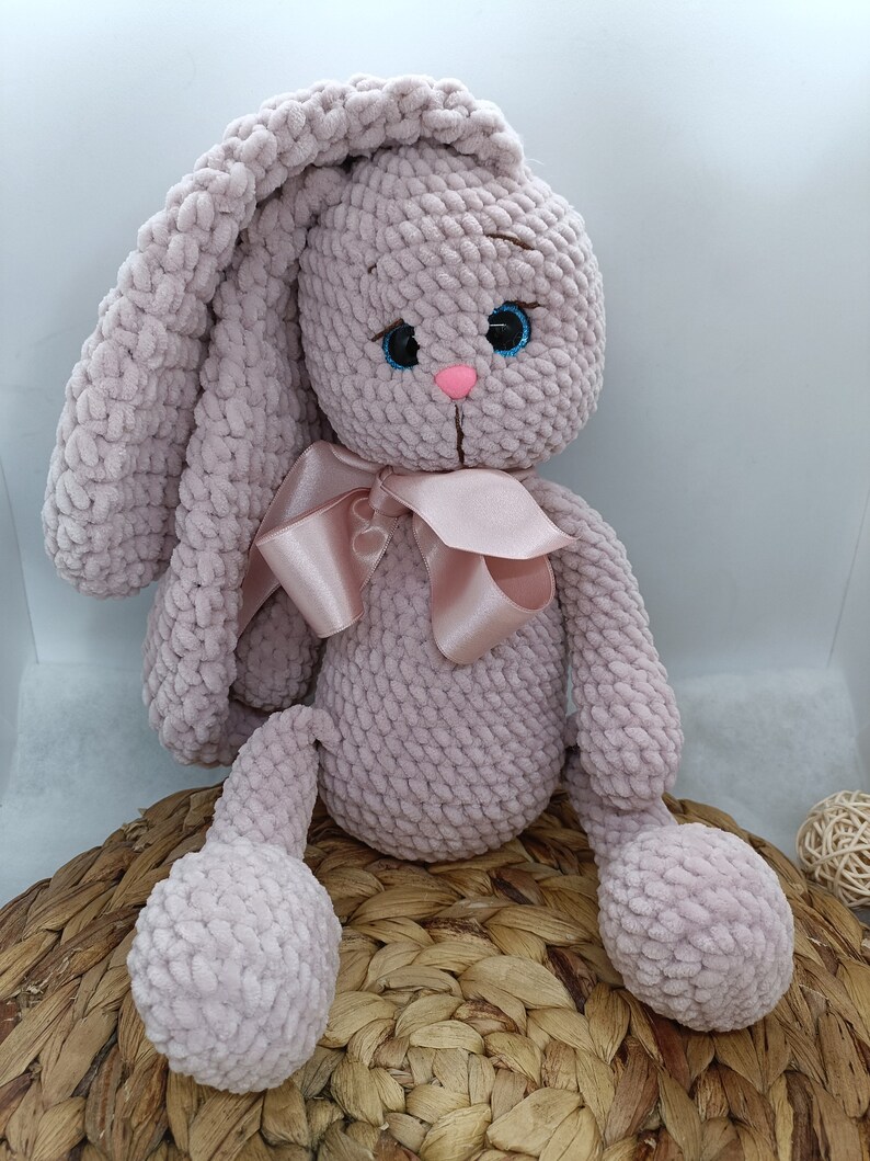 crochet plush bunny toy, little cute bunny amigurumi,handmade gift,soft plush toy, perfect gift image 8