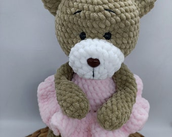 Crochet plush bear toy, little cute bear amigurumi,handmade gift,soft plush toy, perfect gift