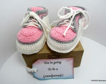 Revealing the sex of baby,Pregnancy Announcement Grandparents, Baby Reveal,Pregnancy Box, Surprise Gift Box,Baby Booties,