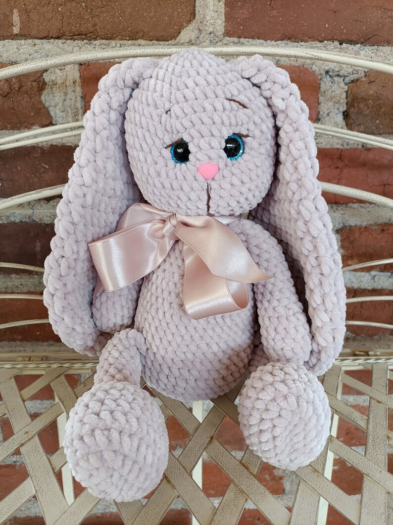 crochet plush bunny toy, little cute bunny amigurumi,handmade gift,soft plush toy, perfect gift image 6