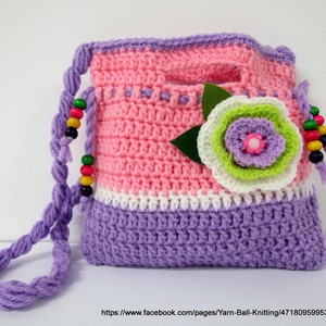 Crochet Purse girl. Crochet Clutch. Children's Crochet Purse.Crochet bag for girls.Birthday gift. image 1