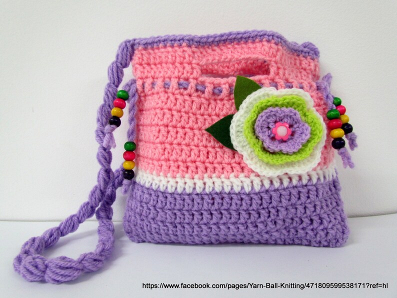 Crochet Purse girl. Crochet Clutch. Children's Crochet Purse.Crochet bag for girls.Birthday gift. image 1