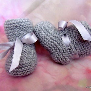 Unisex baby booties/knitted baby booties/photo prop booties/baby boots/ baby slippers/christening booties/baby shower gift/Ugg booties image 2