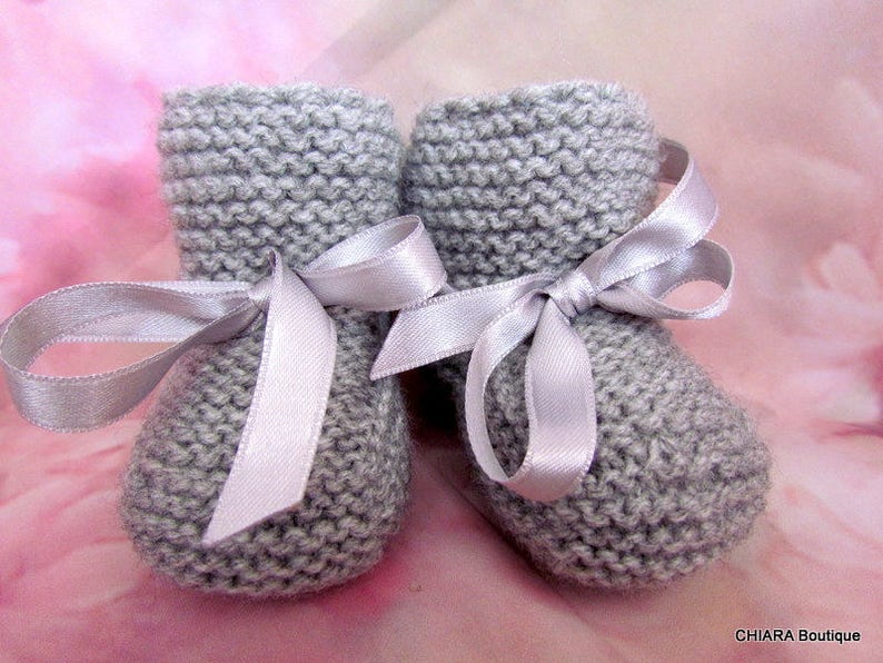 Unisex baby booties/knitted baby booties/photo prop booties/baby boots/ baby slippers/christening booties/baby shower gift/Ugg booties image 1