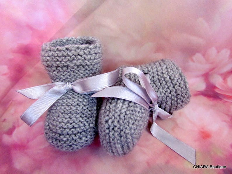 Unisex baby booties/knitted baby booties/photo prop booties/baby boots/ baby slippers/christening booties/baby shower gift/Ugg booties image 4