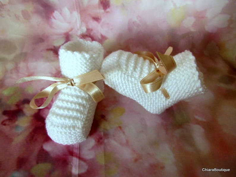 Unisex baby booties/knitted baby booties/photo prop booties/baby boots/ baby slippers/christening booties/baby shower gift/Ugg booties image 3