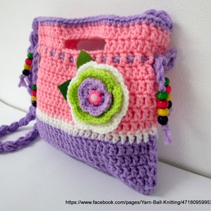 Crochet Purse girl. Crochet Clutch. Children's Crochet Purse.Crochet bag for girls.Birthday gift. image 4