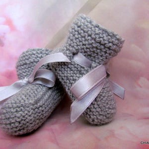 Unisex baby booties/knitted baby booties/photo prop booties/baby boots/ baby slippers/christening booties/baby shower gift/Ugg booties image 3