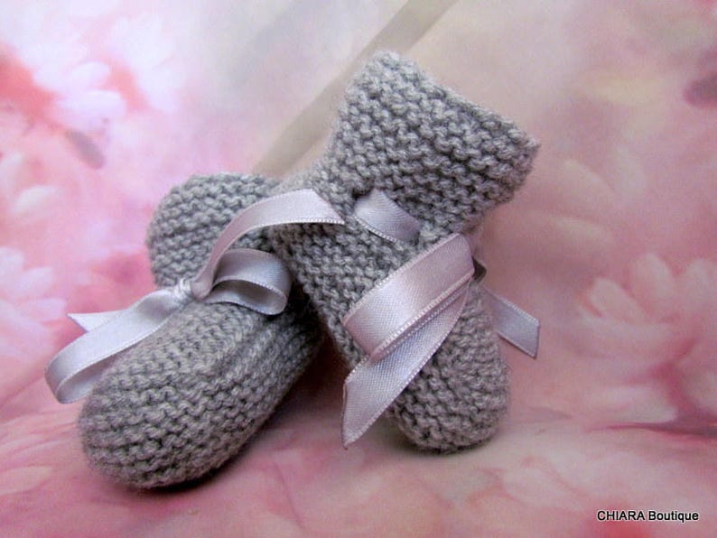 Unisex baby booties/knitted baby booties/photo prop booties/baby boots/ baby slippers/christening booties/baby shower gift/Ugg booties image 3