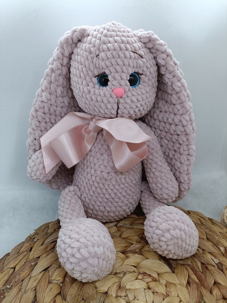crochet plush bunny toy, little cute bunny amigurumi,handmade gift,soft plush toy, perfect gift image 4
