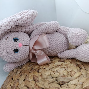 crochet plush bunny toy, little cute bunny amigurumi,handmade gift,soft plush toy, perfect gift image 5