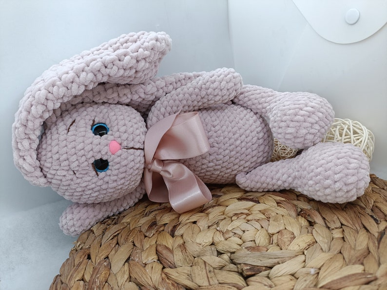 crochet plush bunny toy, little cute bunny amigurumi,handmade gift,soft plush toy, perfect gift image 5
