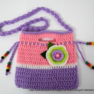 Crochet Purse girl. Crochet Clutch. Children's Crochet Purse.Crochet bag for girls.Birthday gift. image 2