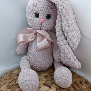 crochet plush bunny toy, little cute bunny amigurumi,handmade gift,soft plush toy, perfect gift image 3