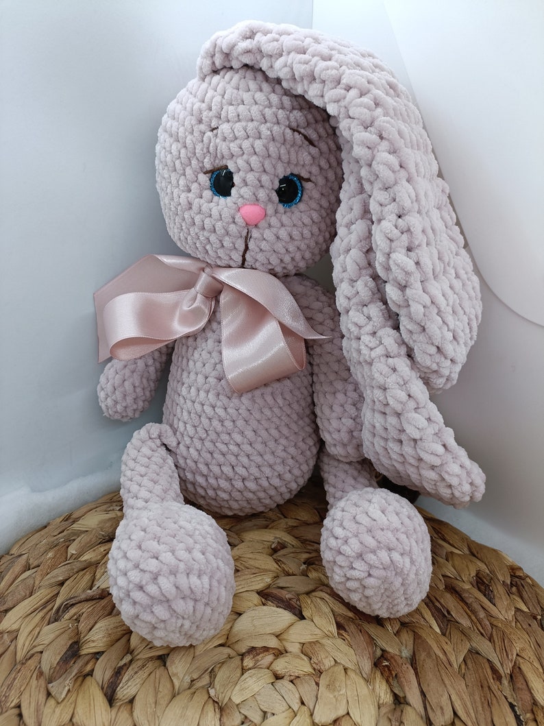 crochet plush bunny toy, little cute bunny amigurumi,handmade gift,soft plush toy, perfect gift image 3