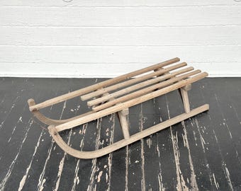 Davos wooden sledge sled ソリ vintage Antique 35