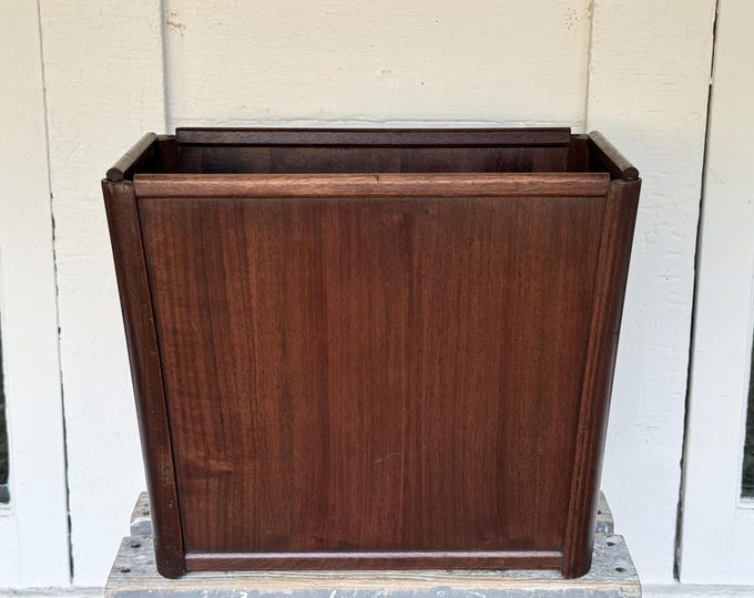 MCM Trash Can ~ 1960s Walnut Waste Basket ~ Nucraft Mid Century Modern ...