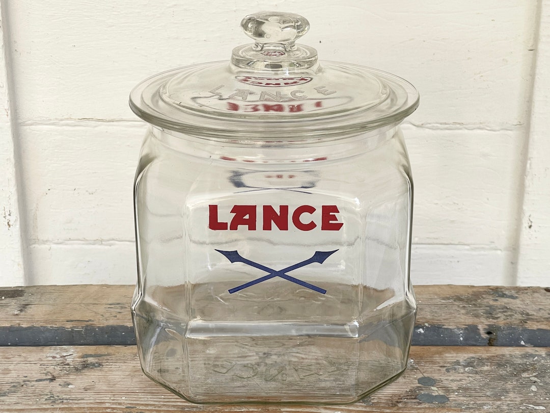 Lance Jar Vintage Lance Countertop Store Display Large Glass Jar With
