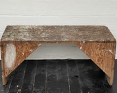 wood stool wood bench distressed authentic farm bench with worn finish very sturdy, supports 200 lbs vintage farmhouse