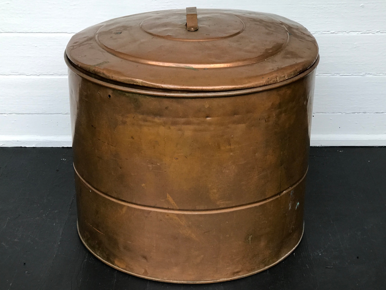 Copper tub with lid antique copper wash tub primitive Etsy