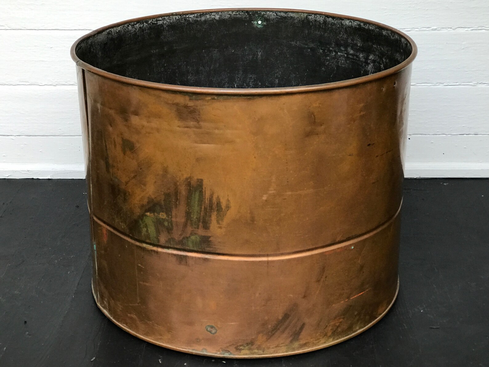 Copper tub with lid antique copper wash tub primitive Etsy