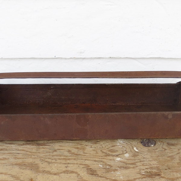 rustic tray with handle ~ rusty metal toolbox tray ~ patio entertaining or distinctive rustic storage container ~ from coffee table to patio