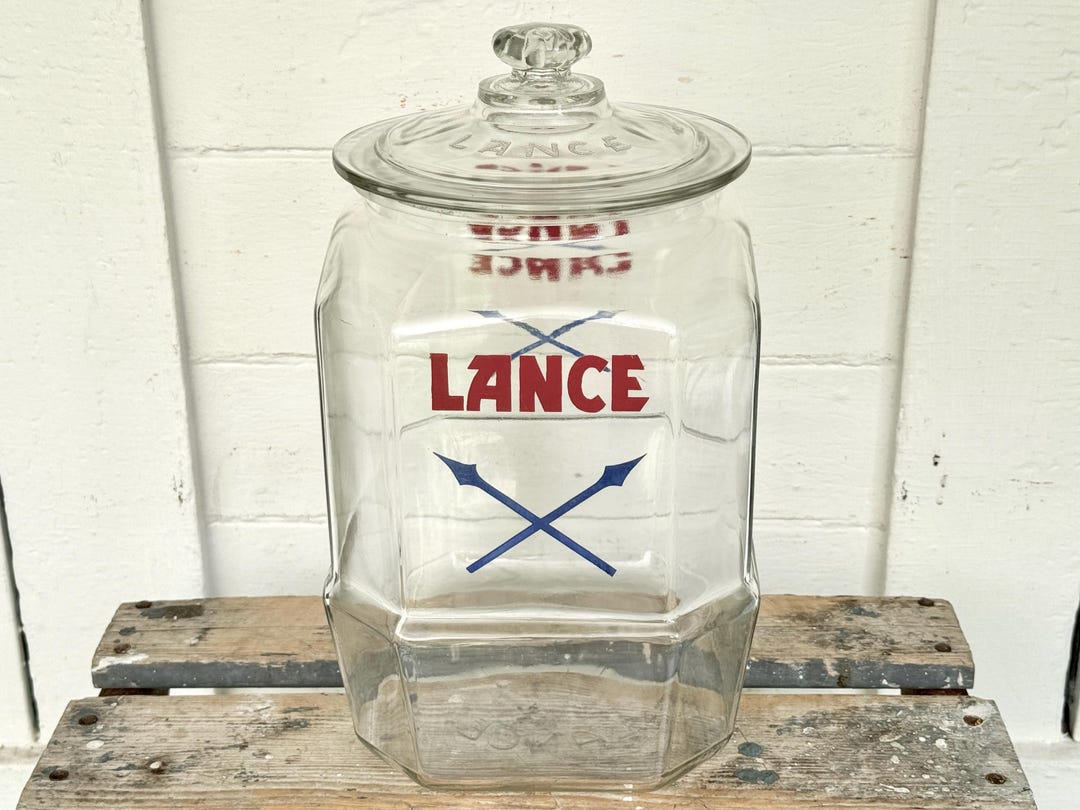 Lance Jar Vintage Lance Countertop Store Display Large Glass Jar