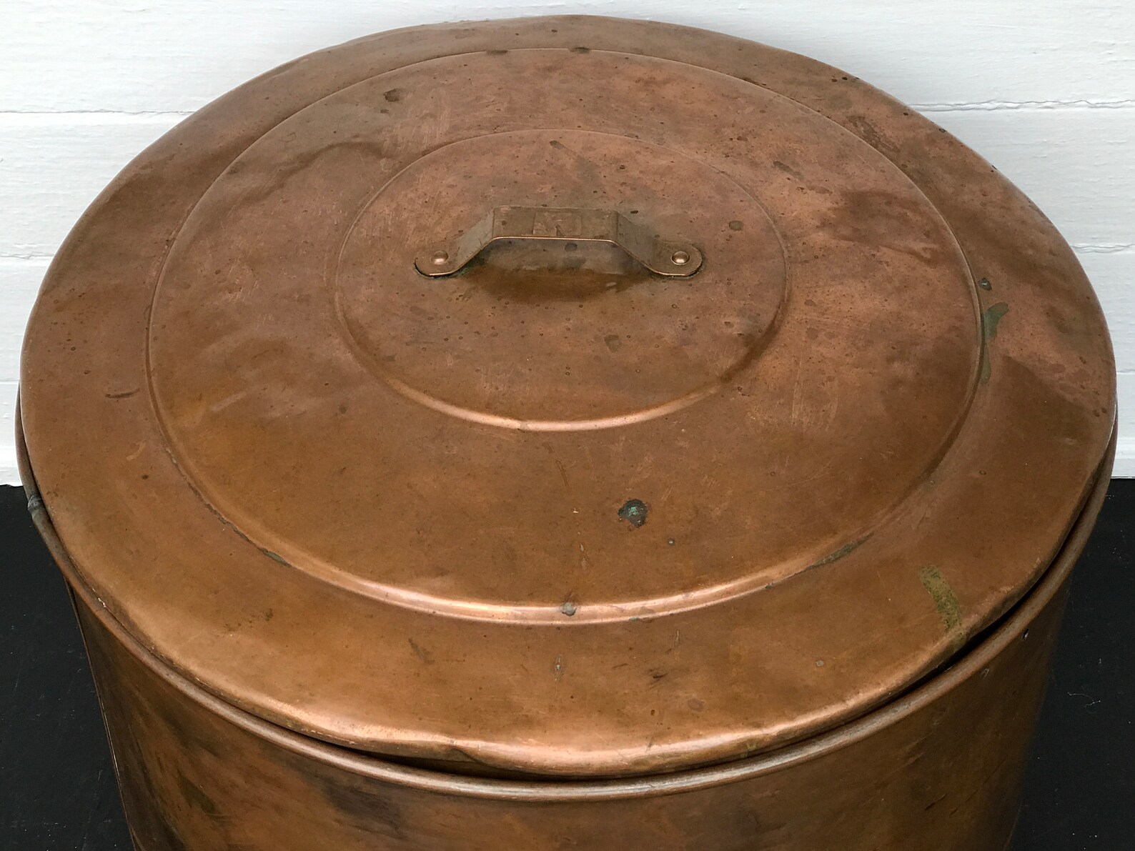Copper tub with lid antique copper wash tub primitive Etsy