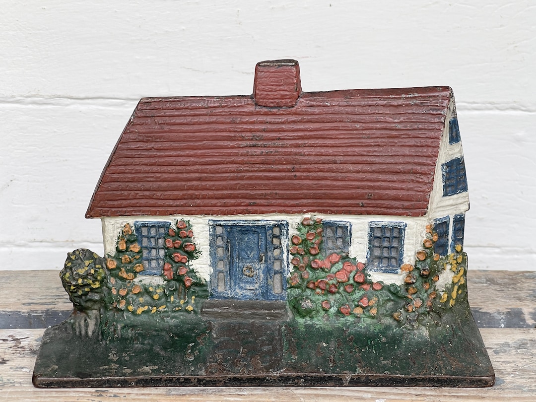 Antique Doorstop Cast Iron Cottage Doorstop Circa Etsy