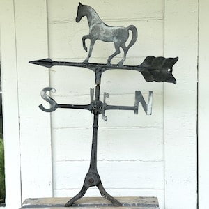 antique weathervane ~ horse directional weather vane ~ distressed weathervane, authentic & worn ~ farmhouse antiques