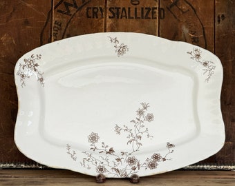 ironstone platter ~ transferware platter ~ WH Grindley ironstone platter ~ antique transferware platter ~ farmhouse antiques