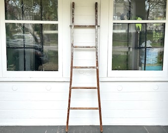 wood ladder ~ Bauer wooden ladder from Wooster, Ohio ~ authentic stackable wood ladder ~ painters ladder ~ sectional ladder ~ 33B