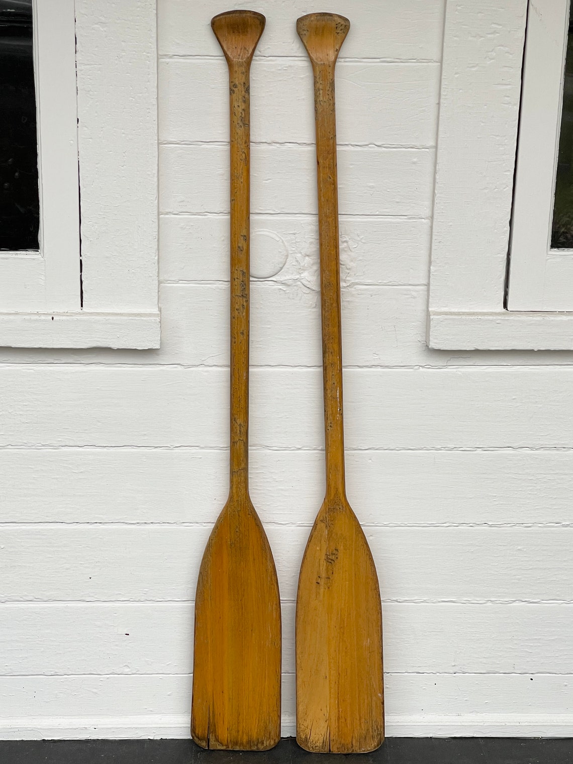Pair of oars matching 47 wooden oars Feather Brand Etsy