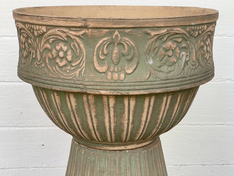 Jardiniere With Pedestal Antique Brush Ware Flower Pot With Etsy