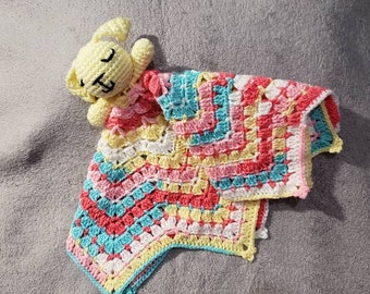 Crocheted Puppy baby lovey/comforter animal head blanket
