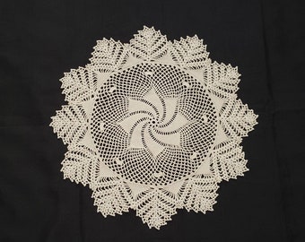 Mother’s Day gift, Crocheted Round pineapple and swirl white lacy doily for home decor